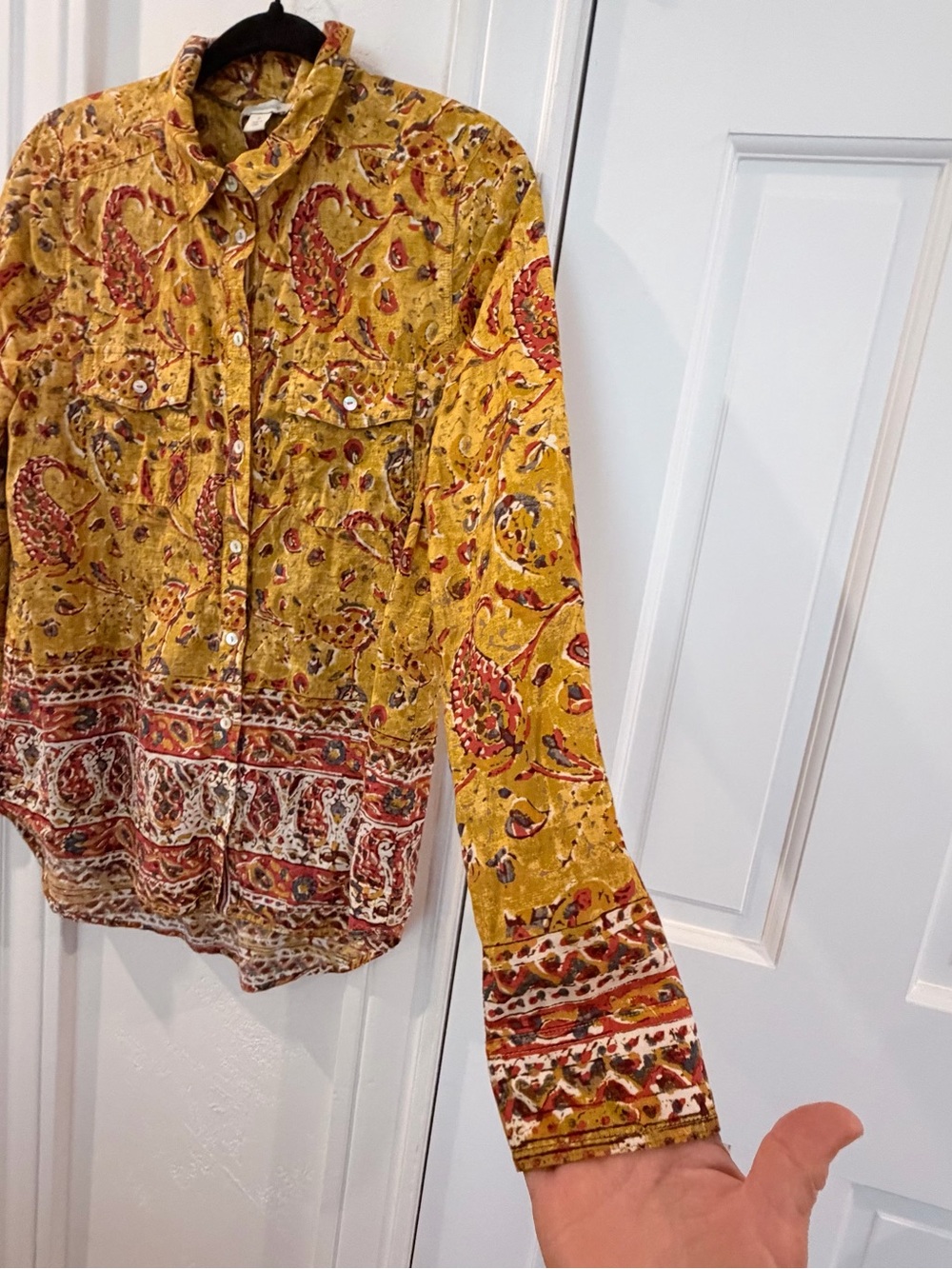 Sundance Yellow Paisley Button-Up Shirt - Picture 4 of 12